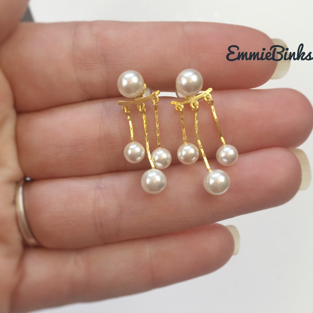 New Madewell 925 Sterling Silver Cultured Pearl Earring Jackets - Picture 4 of 16